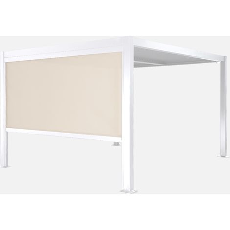 Pergola bioclimatica 3x3m in alluminio e acciaio + tenda 3m