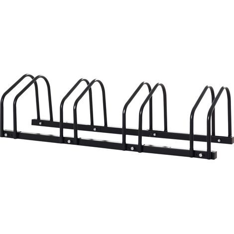 Porte-vélos pour 4 vélos, résistant aux intempéries, fixation murale ou au sol, acier 110 x 33 x 27 cm (1/5)