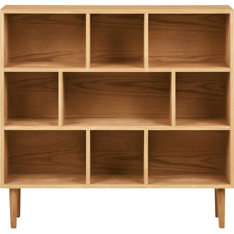 BENK- Bibliothèque 9 cases, chêne naturel 112x104,5 cm (1/5)