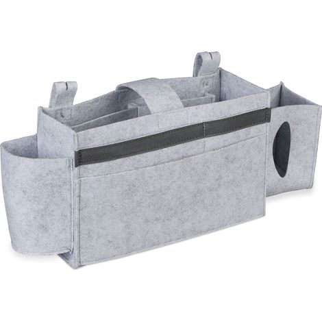 Organizer da letto a castello con 8 scomparti pratico cameretta bambini 23 x 43 x 11 cm in feltro grigio 130009724