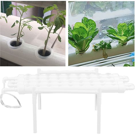Kit de culture hydroponique 1 couche, 36 emplacements pour plantes, tuyaux en PVC, système de culture hydroponique, prise 100-240 V. (1/5)