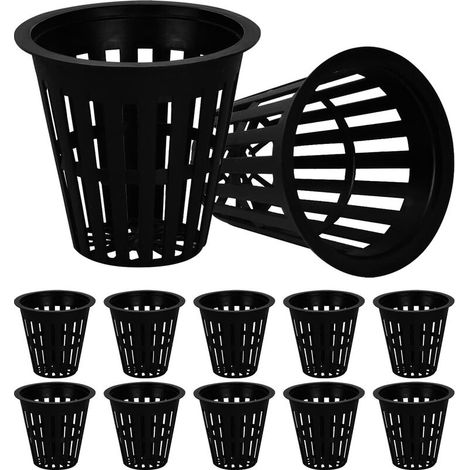 10 Pièces Paniers Hydroponiques, Pots en Plastique pour Culture, Plantation Hydroponique Maille, Jardin Net Tasse, Pots en Filet pour Culture Hydroponique Aéroponique, Plantation de Fleurs (1/5)