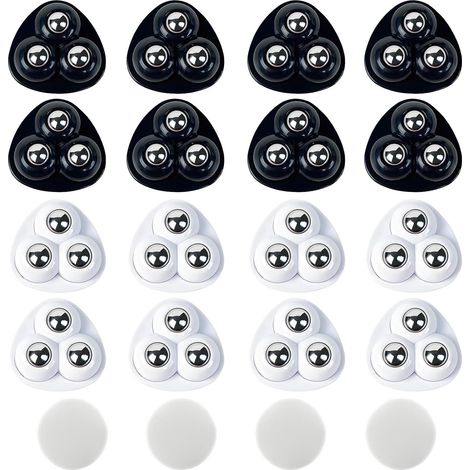Lot de 16 Roulettes Pivotantes Auto Adhésives, 360 Degrés Mini Roulettes à Billes Autocollantes Avec 3 Billes En Acier pour Machine à Café, Poubelle, Appareils De Cuisine, Petits Meubles (1/5)