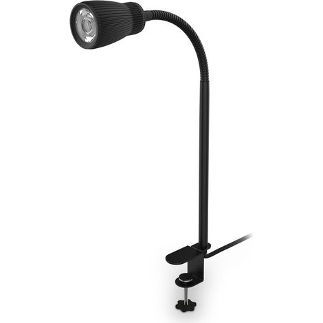 Briloner LED Klemmlampe Schwenkbar 8x54x3 cm 3,5W, 400lm, 3000K Warmweiß Kabelschalter Schwarz - Schreibtischlampe Büro Kinderzimmer (1/5)