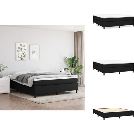 Boxspringbett mit Matratze Schwarz 160x200 cm Stoff - Boxspringbett - Doppelbett - Bettgestell - Matratze - Schlafzimmermöbel (1/5)
