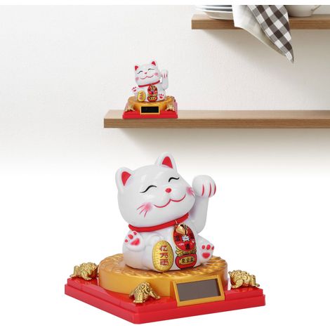 Chat solaire Feng Shui porte-bonheur à bras oscillant pour maison bureau et voiture en plastique - Modèle exclusif (1/5)