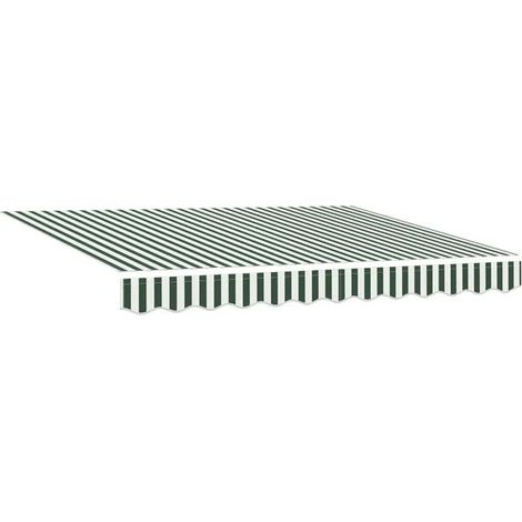 Store banne rétractable, vert et blanc, 300 x 250 cm (1/4)