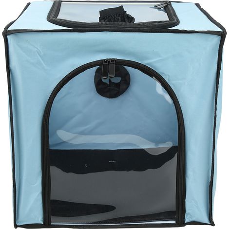 Faltbarer Haustiertrockenkäfig aus Oxford-Nylon, ideal für Campingausflüge mit Welpen, blau. (1/5)