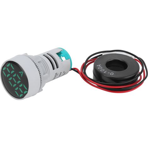 Ampèremètre numérique à cristal, indicateur de signal rond, 220 V CA, AD16-22DSA vert (1/5)
