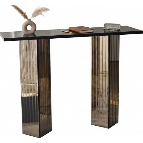 Konsole Lauregno, Ablagefarbe Braun, Strukturfarbe Bronzeton, Ablageton Bronzeton, 105x34x80h cm Braun Bronze