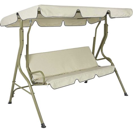Bâche imperméable pour balancelle de jardin double, toile d'ombrage, 142 x 120 x 18 cm, beige (1/5)