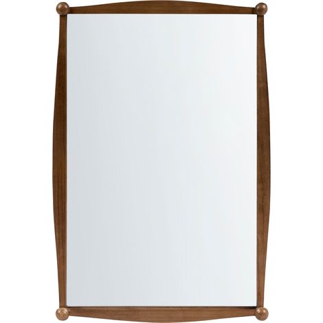 Espejo de pared con marco de madera de paulownia decorativo de estilo escandinavo marrón Torteron (1/5)