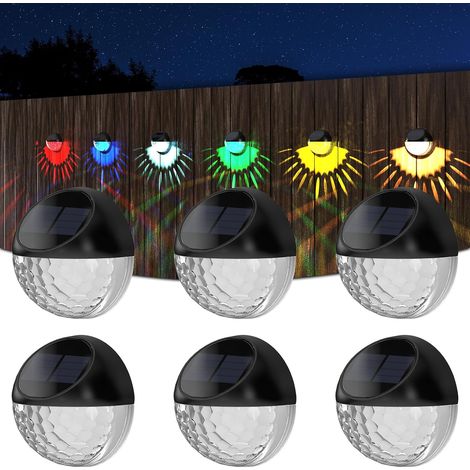 Solar-Außenleuchten, 6 Solar-Außenleuchten, IP65 wasserdichte Solar-Außenbeleuchtung, automatische Ein-/Ausschaltfunktion, farbiges/RGB-Licht (1/5)