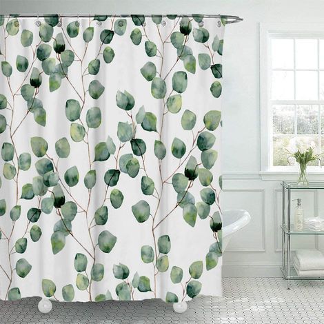 Shower curtain, mildew-resistant and waterproof shower curtain, with 12 shower curtain rings, printed waterproof polyester shower curtain, 180cm x 200cm (1/3)