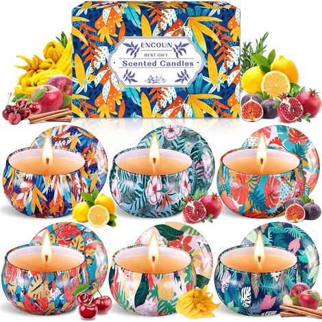 6Pièces Bougies Parfumée, Coffret Bougies Parfumées Cadeau, Bougies Parfumées en Cire de Soja, Coffret Bougie pour Bath, Yoga, Mariage, La Saint-Valentin et Cadeau de Fête des Mères (1/5)
