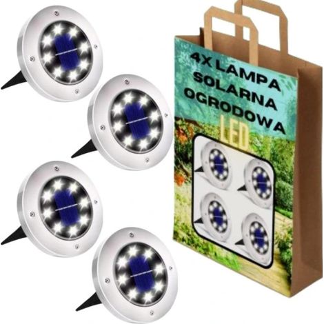 Solar-Gartenlampe, LED-Bodenleuchten, Scheiben-Dämmerungssensor, 4 Scheiben