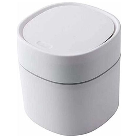 Mini Poubelle en Plastique Poubelle de Bureau créative Poubelle de Bureau avec Couvercle Petite Poubelle de Nettoyage de Bureau à Domicile Bouton Poubelle de Rangement de Bureau (1/5)