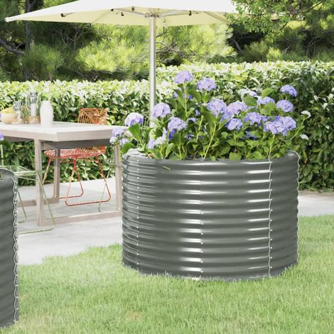 Jardinera arriate acero galvanizado gris 100x100x68 cm vidaXL (1/4)