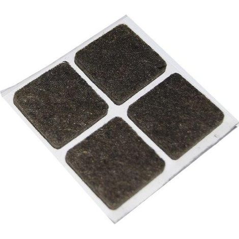 FELTRINI ADESIVI QUADRATI - 35 X 35 MM. - MARRONE - 4 PZ.