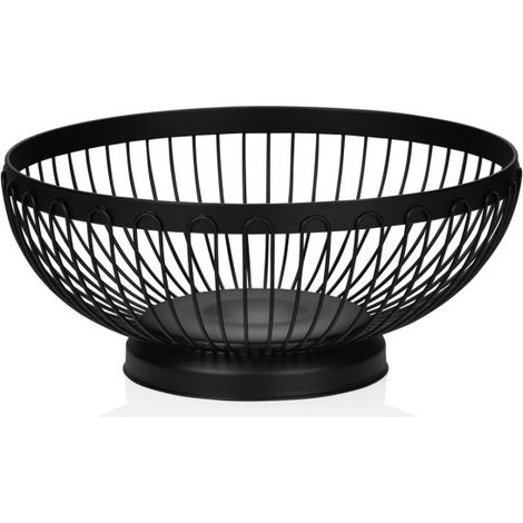 Corbeille de table sur pied Ø 21 cm H 9 cm noir revêtu poudre métal - Was Germany (1/2)