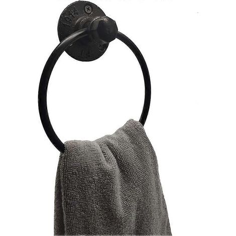 Porte-serviettes industriel rustique en tuyau, fixé au mur pour salle de bain (1/4)