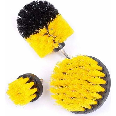 Ensemble de brosses de forage Brosses à récurer, Kit de nettoyage 3 pièces pour surfaces de salle de bain Planchers en bois Carrelage Coins Cuisines Voitures (1/5)