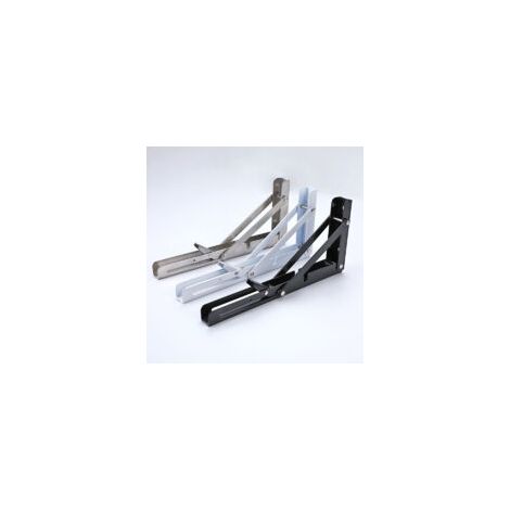 Staffe pieghevoli per mensole, confezione da 2 supporti pieghevoli per mensole in acciaio inox, staffe pieghevoli per montaggio a parete - 350 mm x 175 mm (14 pollici) Argento - Crezuo (1/3)