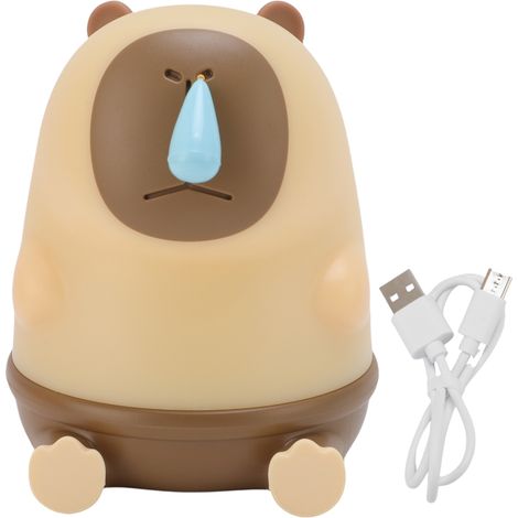 Lámpara de noche LED recargable Snotty Capybara, lámpara de mesilla para la decoración del dormitorio, regalo para niños y niñas.