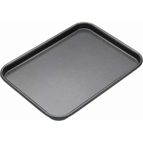 MasterClass Plaque à pâtisserie rectangulaire pour biscuits Crusty Bake, antiadhésive, en acier au carbone, grise, 24 x 17,7 x 1,5 cm (1/2)