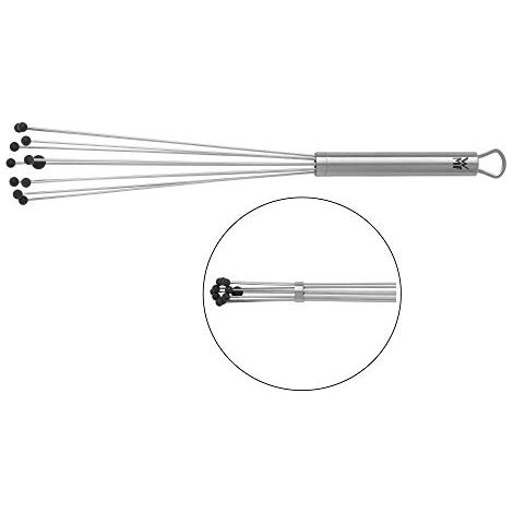 WMF Profi Plus frusta con anello riduttore, 32 cm frusta da cucina, sfere di plastica, acciaio INOX Cromargan parzialmente opacizzato, frusta, Quirl, lavabile in lavastoviglie (1/4)