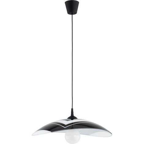 Suspension moderne noire motif blanc E27 15W CZANI Alfa (1/2)