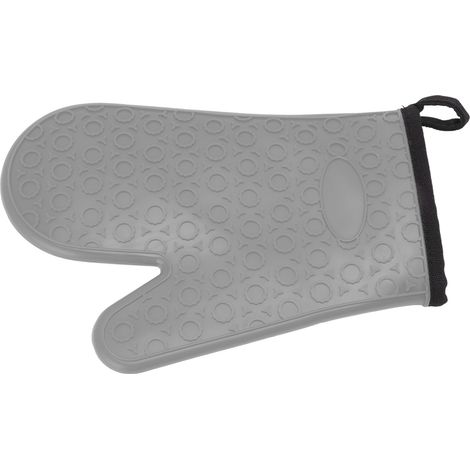 Hitzebeständige Silikon-Ofenhandschuhe, rutschfest, hitzebeständig, kurzes graues Paar, für Mikrowelle und Backofen (1/5)