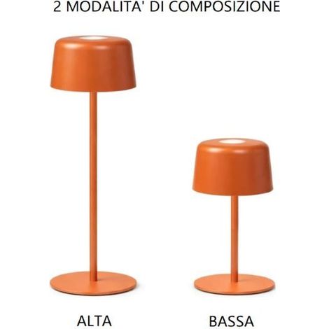 Lampada tavolo led touch dimmer 14-25 cm terracotta zafferano - ld1190t3