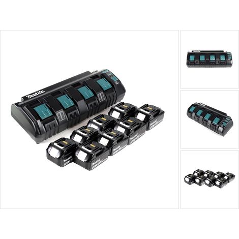 Makita Power Source Kit 18V mit DC 18 SF 4-fach Ladegerät + 8x BL1850B Akku 5,0Ah