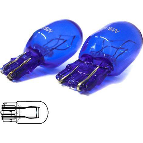 Coppia lampade alogene T20 W21/5W 12V vetro azzurrato effetto Xenon compatibili Canbus