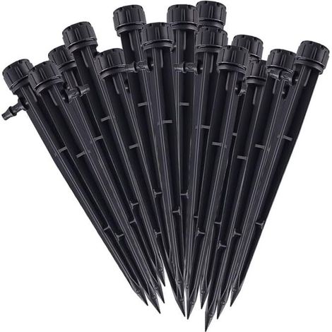 (Noir)100pcs Micro-asperseur D'irrigation Goutte à Goutte, 360 Degrés 8 Trous d'eau Flux Irrigation Emetteurs pour Tube de 1/4 (4-7mm), pour Système D'irrigation Goutte à Goutte de Jardin, Vert (1/5)