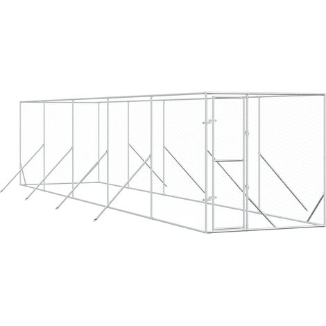 Maison Exclusive - Outdoor-Hundezwinger Silbern 2x10x2 m Verzinkt