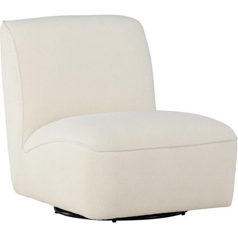 Fauteuil Design en Tissu Bouclette "My" 88cm Blanc
