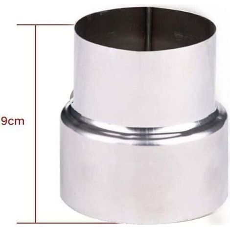 Réducteur de tuyau de fumée en acier inoxydable, adaptateur de cheminée, tuyau de poêle, réduction en acier inoxydable, tuyau de fumée, tuyau de poêle (90-80mm) (1/4)