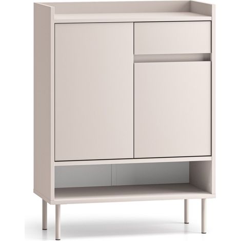 Selsey DIOCE – Zapatero con compartimentos y cajón, greige, 70 cm