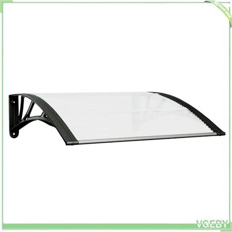 Auvent de porte - FAFEICY - 153585 - Noir - Polycarbonate creux - 80x75 cm (1/5)