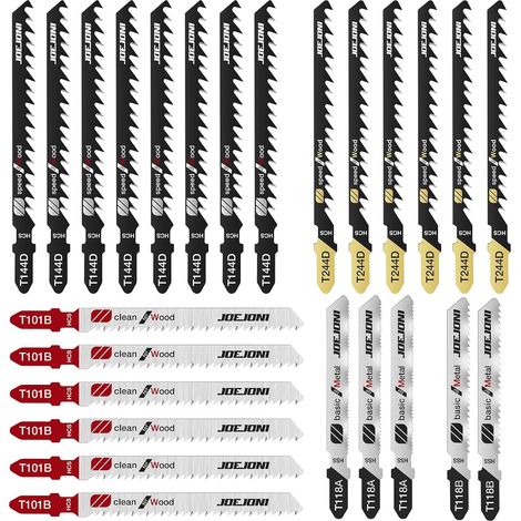 Jigsaw Blade Set, 25 Piece T-Shank Jigsaw Blades with Storage Case, Jigsaw Accessories for Wood, Plastic and Metal (1/5)