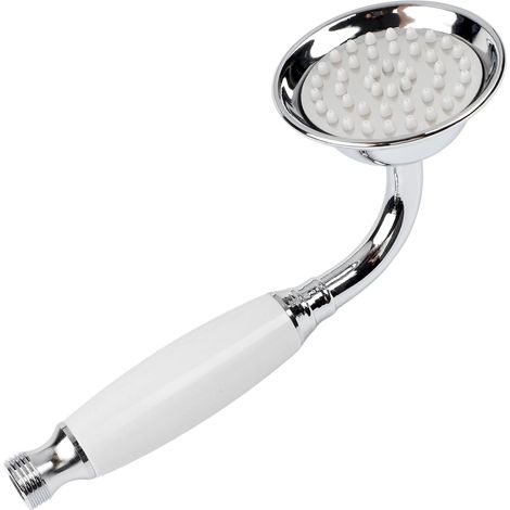 Pomme de douche à main antique en acier inoxydable, pommeau de douche rétro pour salle de bain, douchette à main de style téléphone, or, antique, noir, chrome (chromé) (1/5)