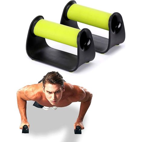 Barre de pompes avec poignées pour un entraînement complet du haut du corps, des bras, de la poitrine et du dos (vert) (1/5)