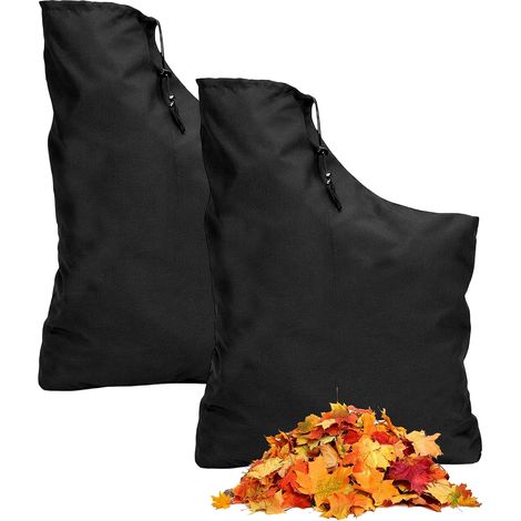 2 Pièces Sac de Collecte pour Souffleur Feuilles, Universel 63×45cm Tissu Oxford 420D Étanche, Résistant à l’Abrasion et à la Déchirure, pour Jardin Pelouse (Noir) (1/5)