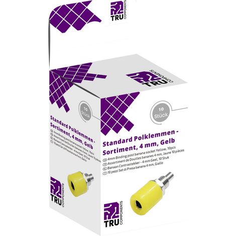 TRU COMPONENTS Laborsteckverbinder-Sortiment Buchse, Einbau vertikal Gelb 10 St. (1/5)