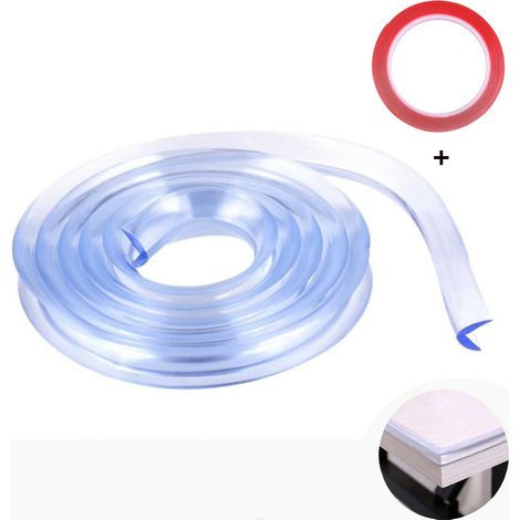 Protectores de seguridad para bebés de 1/2 m, protectores de mesa de comedor, protectores de esquinas laterales de muebles, cubierta protectora de vidrio para niños y bebés (1 unidad, color transparen
