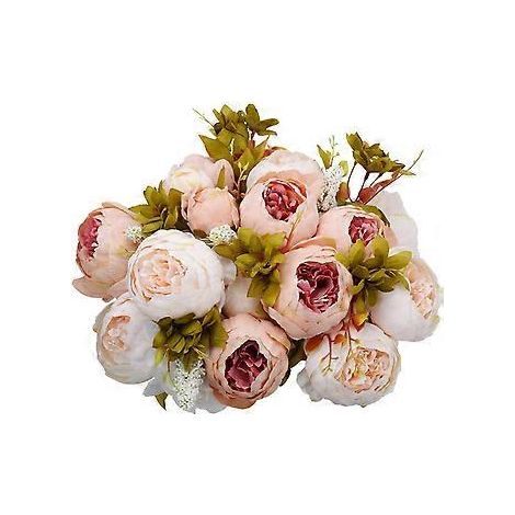 Künstliche Pfingstrosen, 2 Stück, aus Seide, künstliche Pfingstrosen, Blumenstrauß für Hochzeitstortenaufsatz, Blumendekoration, Blumenarrangements (1/5)