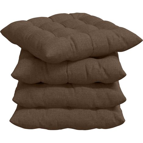 Maison Exclusive - Cuscini per Seduta 4 pcs Marrone 40 x 40 x 6 cm Tessuto