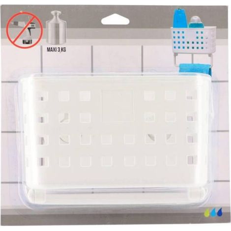 Panier Pp + Porte Serviettes Sur Ventouses - Blanc -
